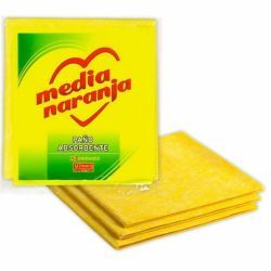 Paño Media Naranja Amarillo Multiuso x 3 unidades