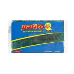 Esponja de Fibra Patito Cuadriculada Multiuso