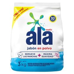 Jabon en Polvo Ala Baja Espuma Maxima Suavidad 3 kg