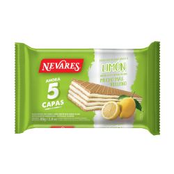 Oblea NEVARES 5 capas c/relleno Limon 80g