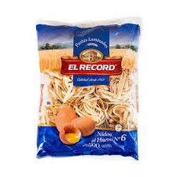 Fideos El Record  Nido N°6 al huevo 500 Gr