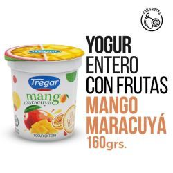 Yogur Entero con Mango y Maracuya Tregar x160Gr