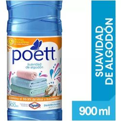 Limpiador De Piso Desinfectante Poett Suavidad Algodon x 900