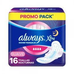 Toallas Femeninas Always Xtra Triple Protec Noche Suave 16un