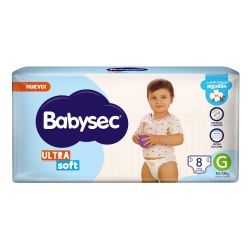 Pañales Babysec Ultrasoft Regular GD 8 Un
