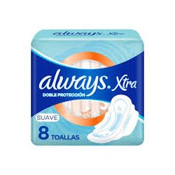 Toallas Femeninas Always Xtra Doble Proteccion Suave C/A x8