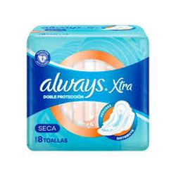 Toallas Femeninas Always Xtra Doble Proteccion Seca C/A x8