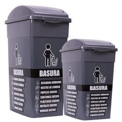 Cesto Multienvase Residuos Ecologico gris 10 lt