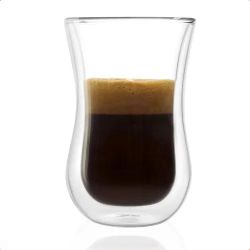Set Mug Okey de Vidrio Doble Pared Cafe Largo x 2 Un. 120 ml