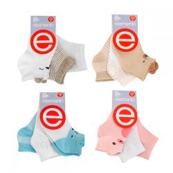 Media Soquete Elemento Bebe Estampado T.1 Pack x3