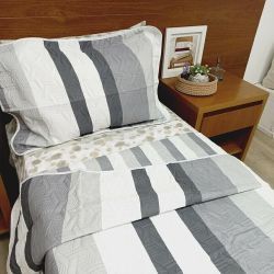Cubrecama Quilt Basico Okey Estampado 1 1/2P 180x240 cm