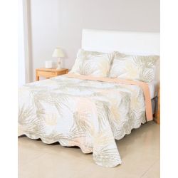 Cover Cubrecama Blanco Paris Lisboa Estampado King